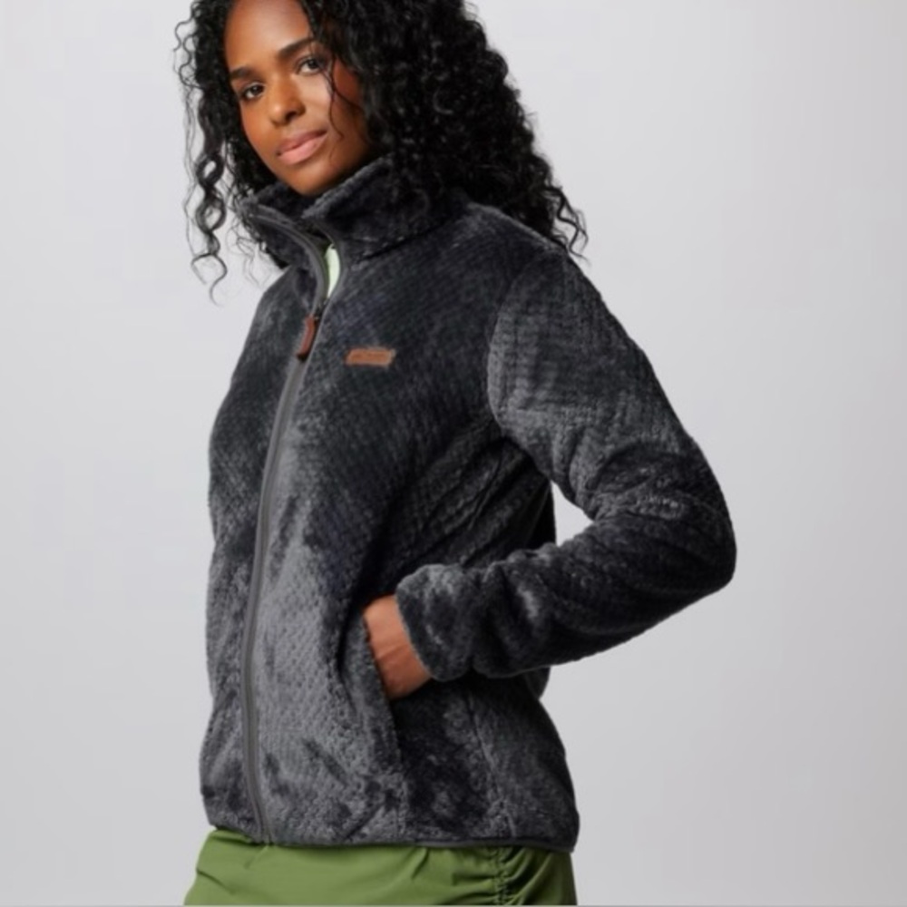Columbia Fire Side II Sherpa Gray Jacket Full Zippered Women’s Size XL